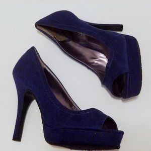 SOLD Navy Peephole Heels